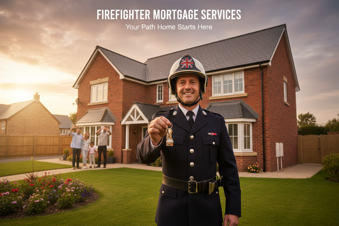 Firefighter in full protective gear responding to emergency call - specialist mortgage advice for firefighters with shift work and overtime income in Essex