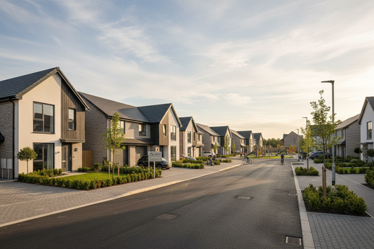 Modern new build housing estate in brentwood - contemporary homes for first-time buyers seeking mortgage advice and whole-of-market mortgage advisers in Essex